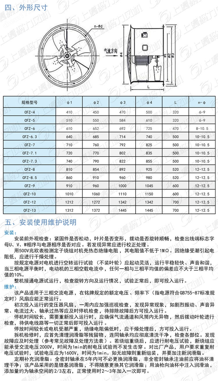 CFZ-7Q8底吹式防腐降温变压器轴流风扇